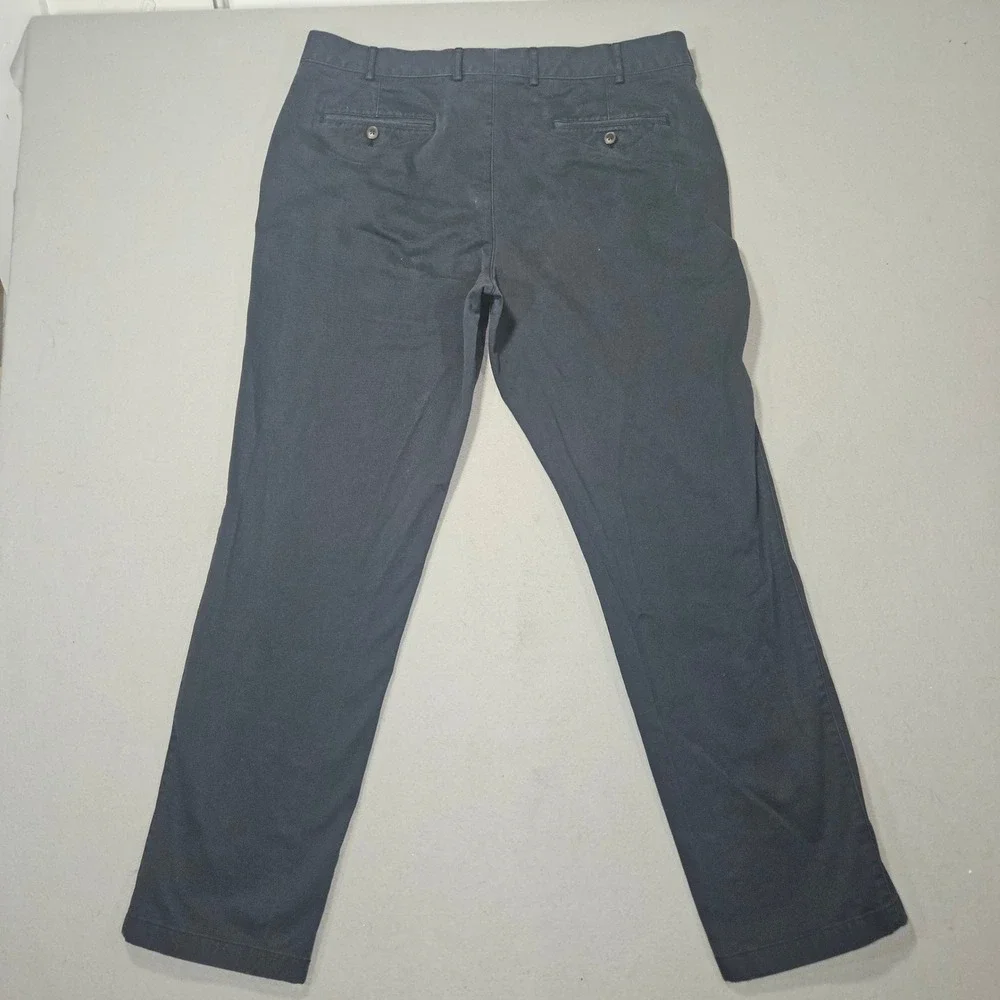 Charles Tyrwhitt Classic Chino Trousers Navy Blue 100% Cotton 38W 32L